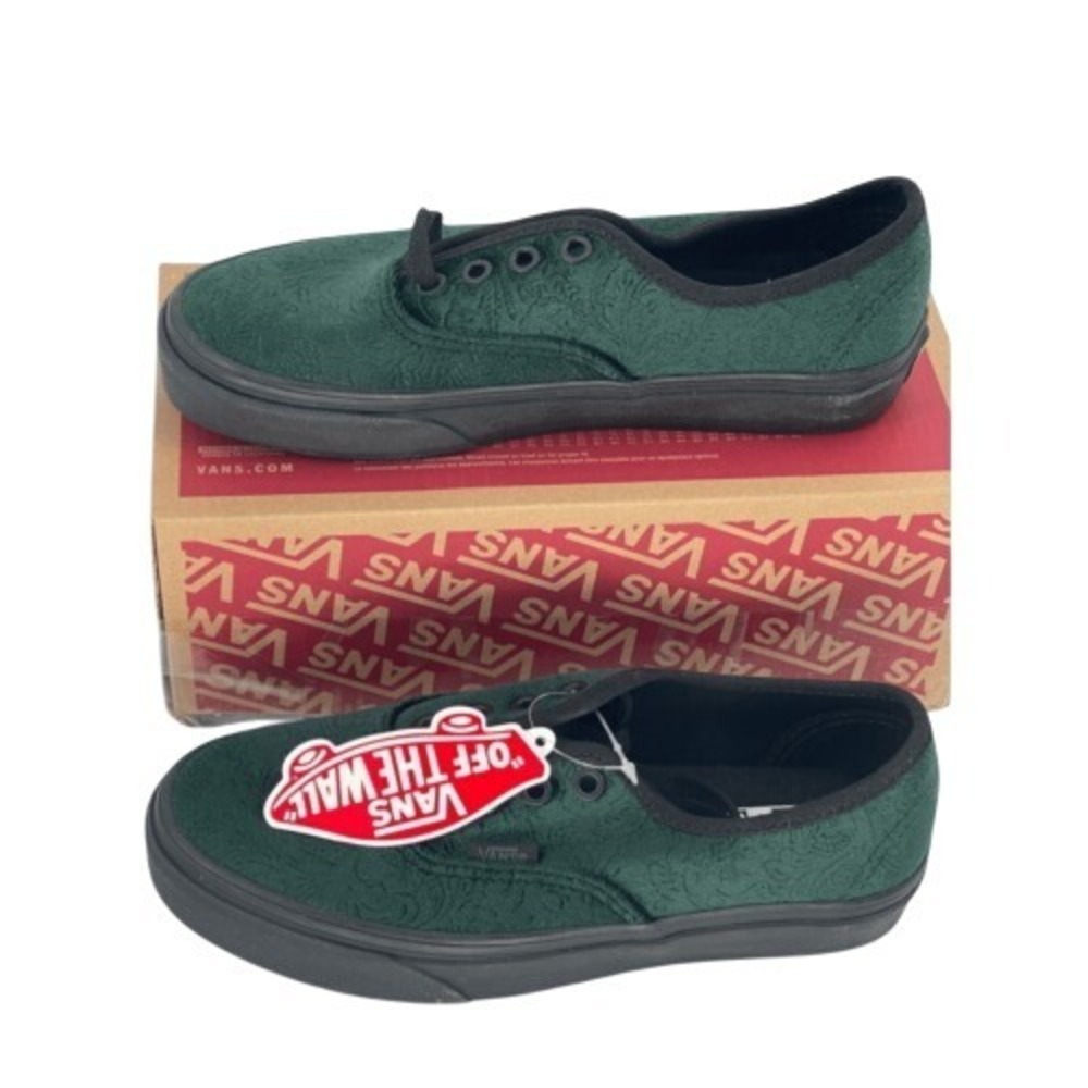 Vans Sneaker Authentic‎ Jungle Green Velvet Black Women's Size 5.5 New